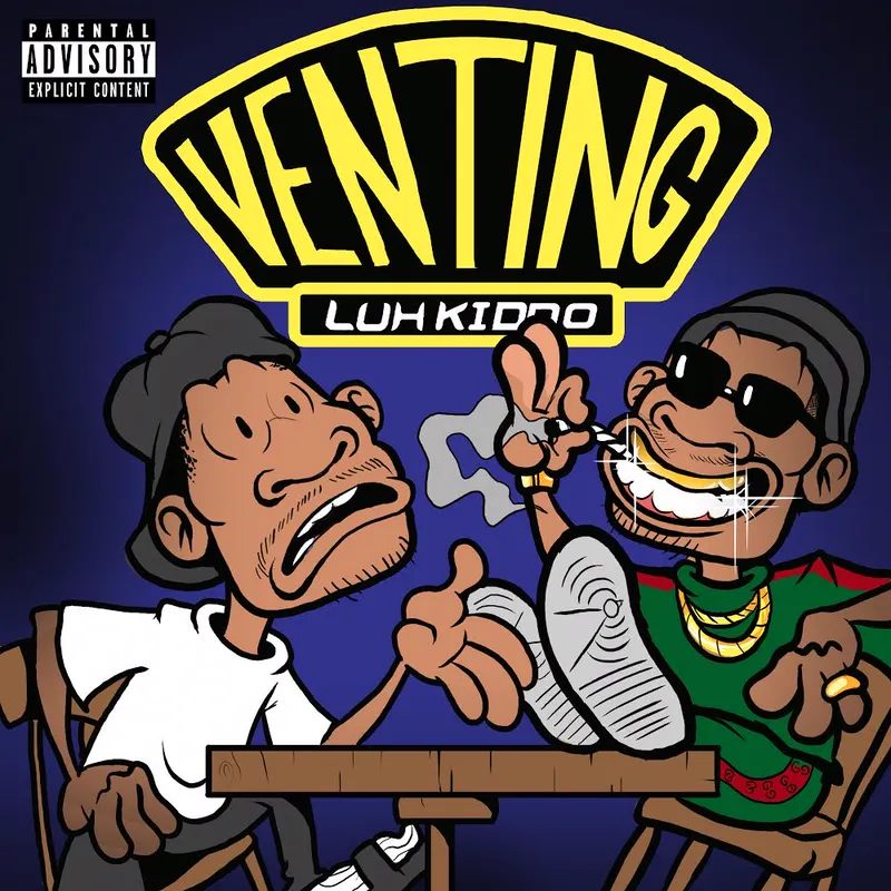 Venting cover art — two cartoon figures talking at a table under a yellow VENTING shield with the Luh Kiddo nameplate